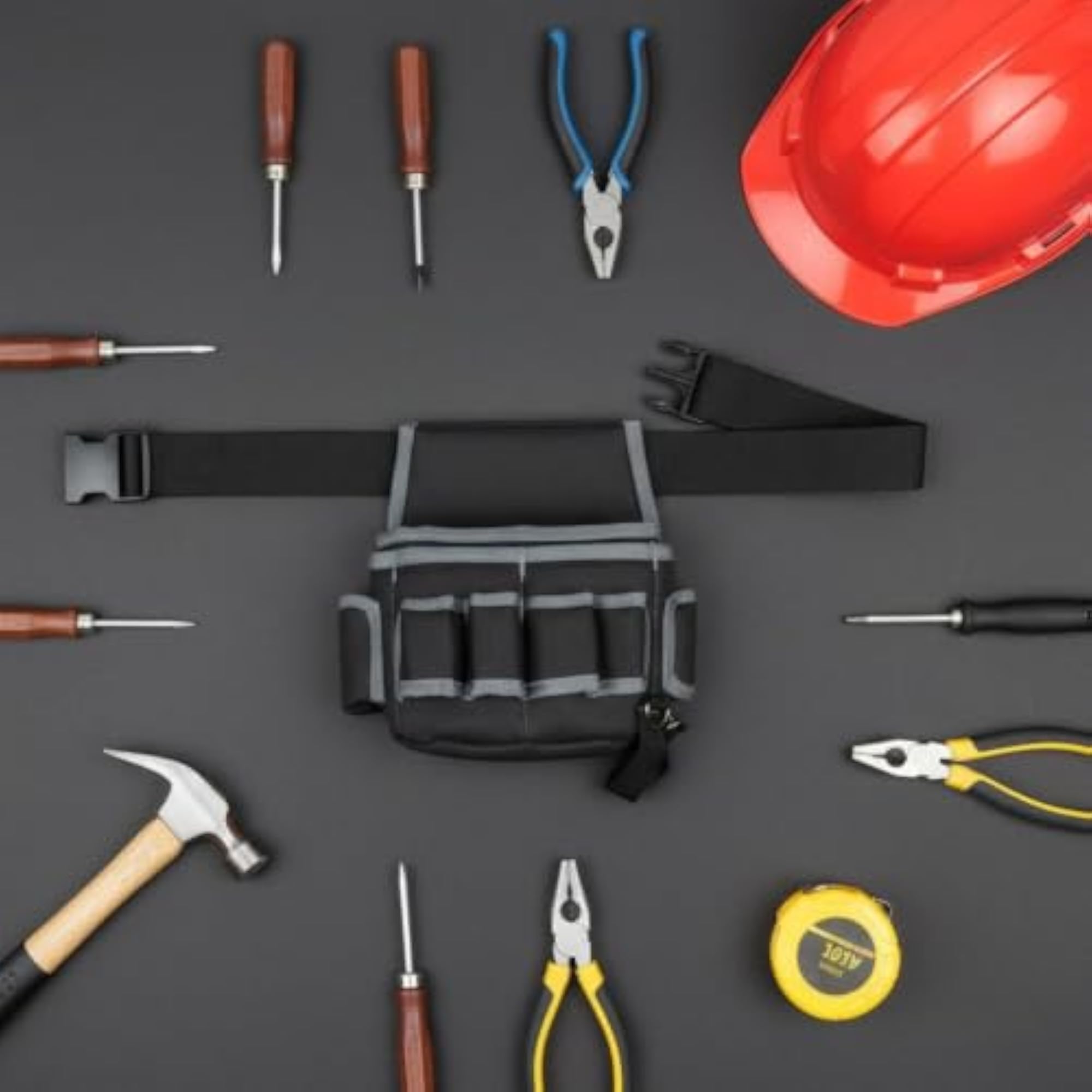 Wear-Resistant Multi-Pocket Waist Tool Bag